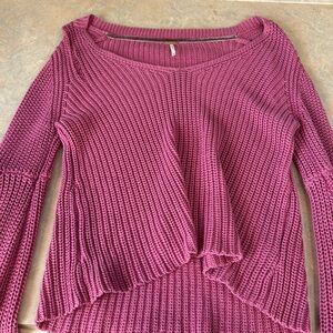 Free People Rose Pink Bell Sleeve Sweater.  Size XS but fits a small/medium.